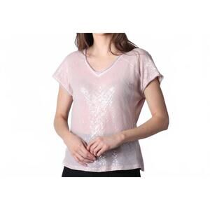 NEW ASTRID sparkle getaway tee in powder pink